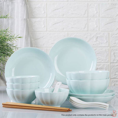 SOGA Light Blue Japanese Style Ceramic Dinnerware Crockery Soup Bowl Plate Server Kitchen Home Decor Set of 10 LUZ-BowlG435
