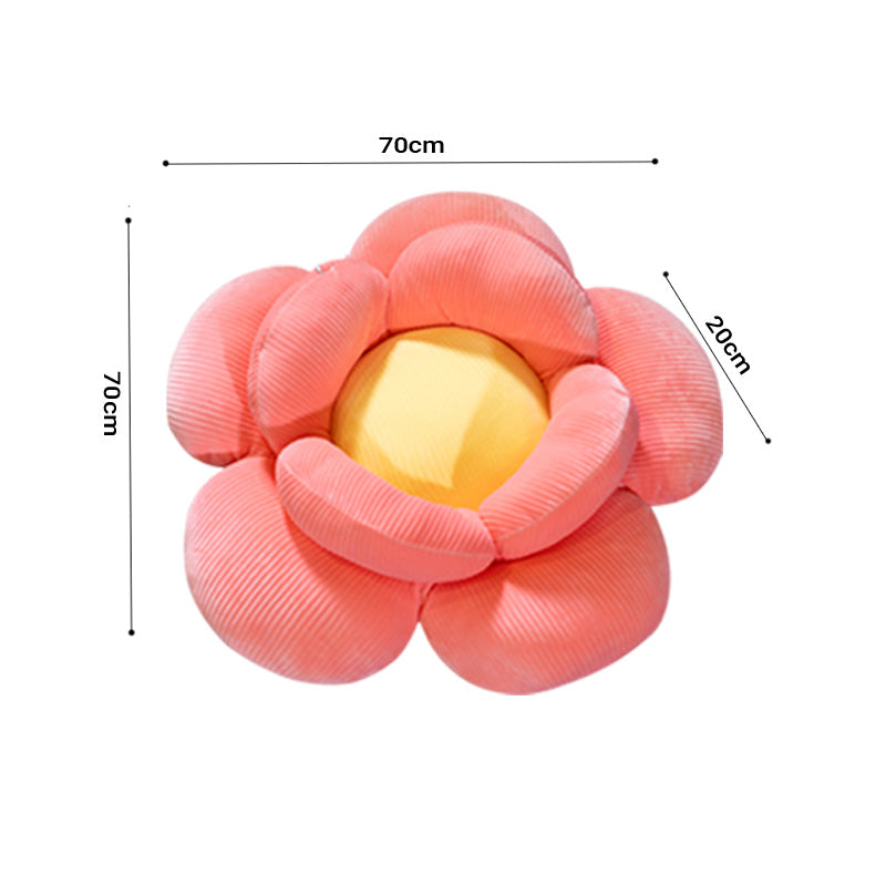 SOGA Red Double Flower Shape Cushion Soft Bedside Floor Plush Pillow Home Decor LUZ-SCushion002