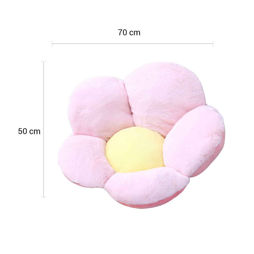 SOGA Pink Whimsical Big Flower Shape Cushion Soft Leaning Bedside Pad Floor Plush Pillow Home Decor LUZ-SCushion082