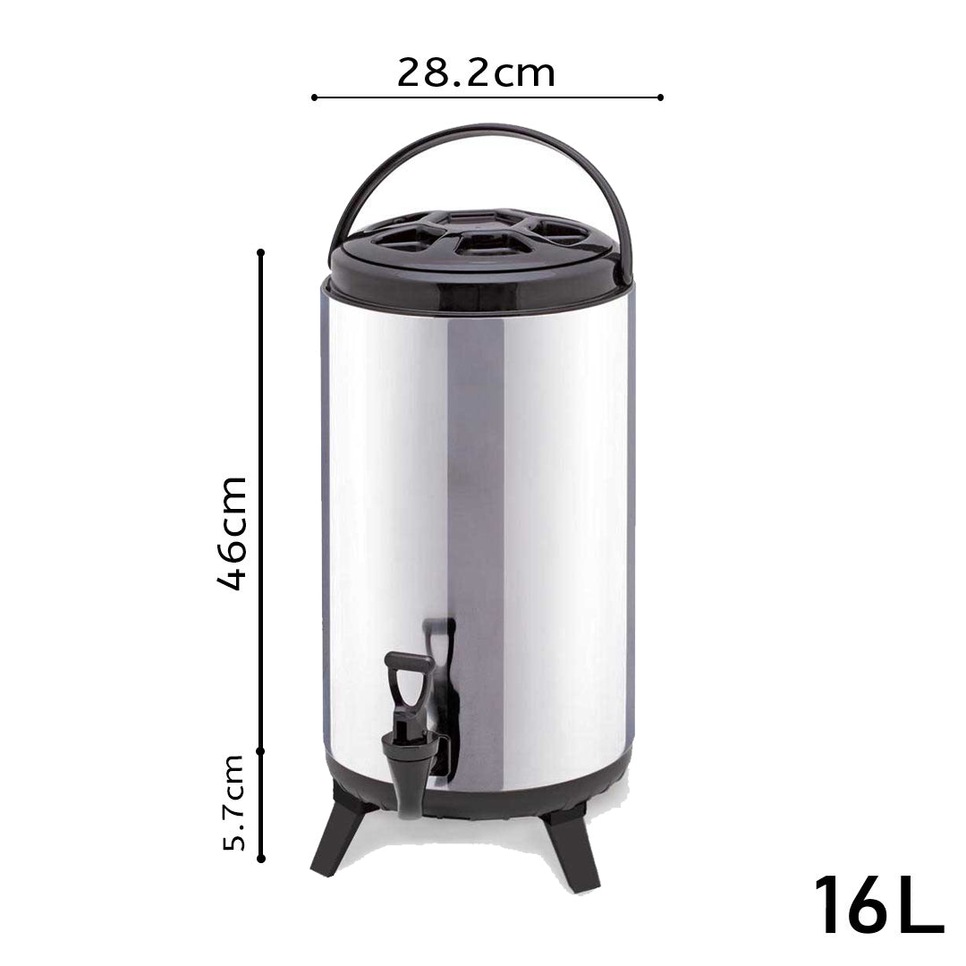 SOGA 8X 16L Portable Insulated Cold/Heat Coffee Tea Beer Barrel Brew Pot With Dispenser LUZ-BeverageDispenser16LX8