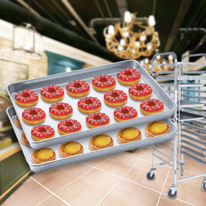 SOGA 2X Aluminium Oven Baking Pan Cooking Tray for Baker Gastronorm 60*40*5cm LUZ-GastronormPlate6040X2