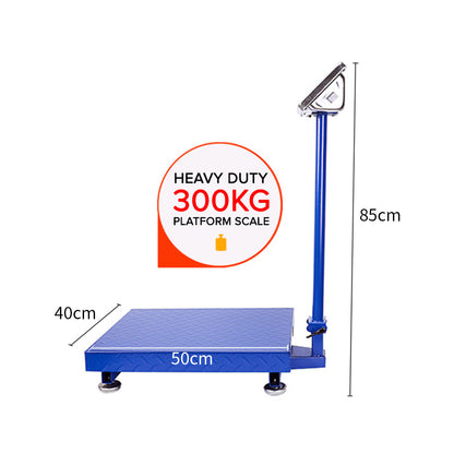SOGA 4X 300kg Electronic Digital Platform Scale Computing Shop Postal Weight Blue LUZ-300kgPlatformScalesBlueX4