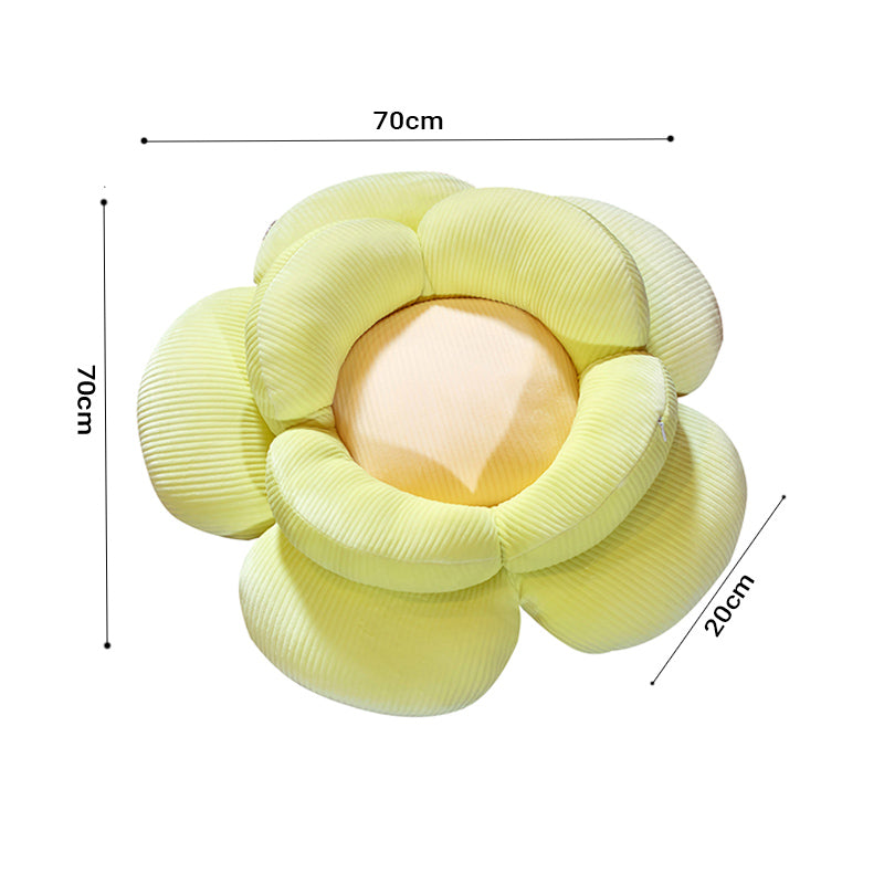 SOGA Green Double Flower Shape Cushion Soft Bedside Floor Plush Pillow Home Decor LUZ-SCushion001