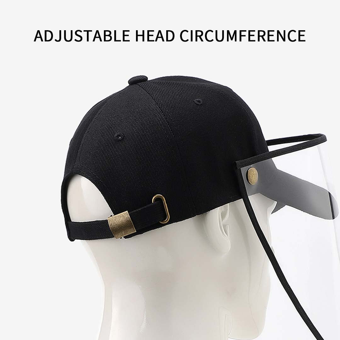 Outdoor Protection Hat Anti-Fog Pollution Dust Protective Cap Full Face HD Shield Cover Adult Black LUZ-HatAdultBLKX1