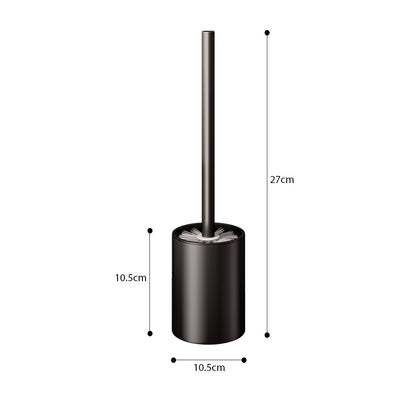 SOGA 2X 27cm Wall-Mounted Toilet Brush with Holder Bathroom Cleaning Scrub Black LUZ-TAN1043X2