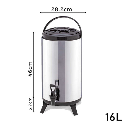 SOGA 4X 16L Portable Insulated Cold/Heat Coffee Tea Beer Barrel Brew Pot With Dispenser LUZ-BeverageDispenser16LX4