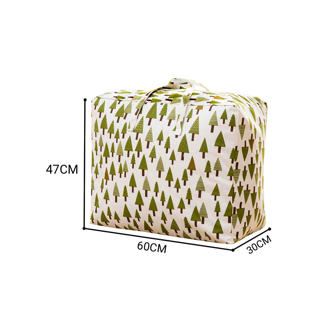 SOGA Green Pine Tree Super Large Storage Luggage Bag Double Zipper Foldable Travel Organiser Essentials LUZ-SBox212