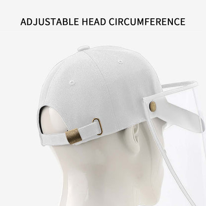 Outdoor Protection Hat Anti-Fog Pollution Dust Protective Cap Full Face HD Shield Cover Adult White LUZ-HatAdultWHTX1