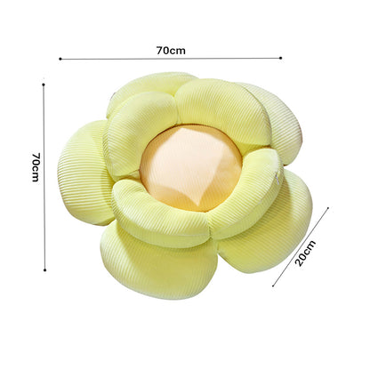 SOGA 2X Green Double Flower Shape Cushion Soft Bedside Floor Plush Pillow Home Decor LUZ-SCushion001X2