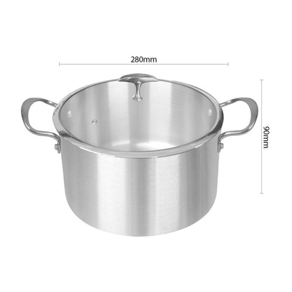 SOGA Stainless Steel 28cm Casserole With Lid Induction Cookware LUZ-CasseroleSS422628CM