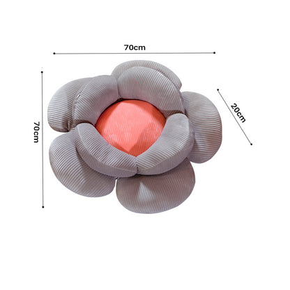 SOGA 2X Grey Double Flower Shape Cushion Soft Bedside Floor Plush Pillow Home Decor LUZ-SCushion004X2