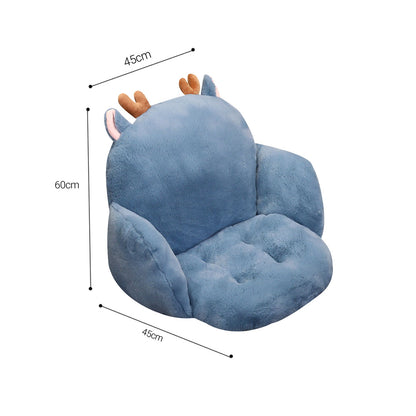 SOGA Blue Deer Shape Cushion Soft Leaning Bedside Pad Sedentary Plushie Pillow Home Decor LUZ-SCushion094