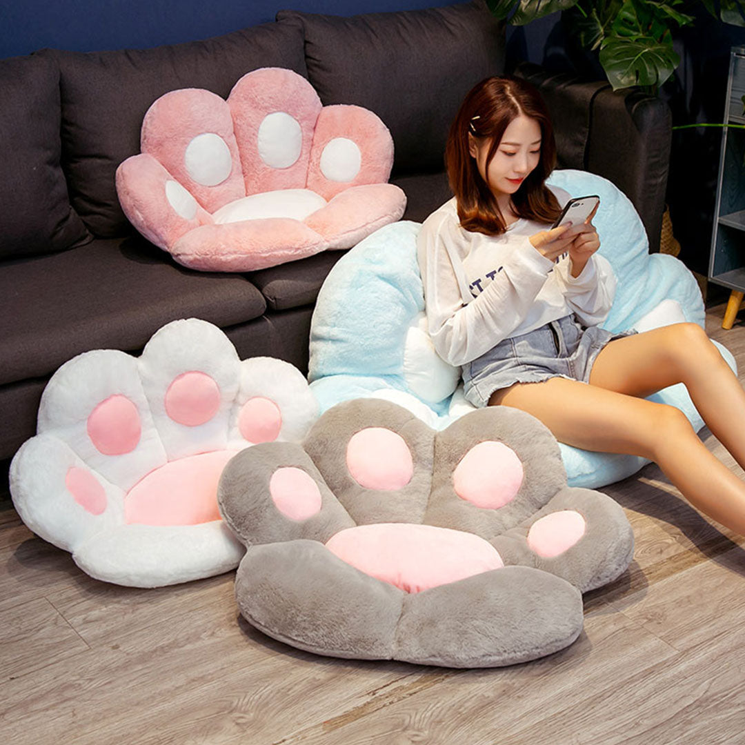 SOGA 2X 70cm  Pink Paw Shape Cushion Warm Lazy Sofa Decorative Pillow Backseat Plush Mat Home Decor LUZ-SCushion012X2