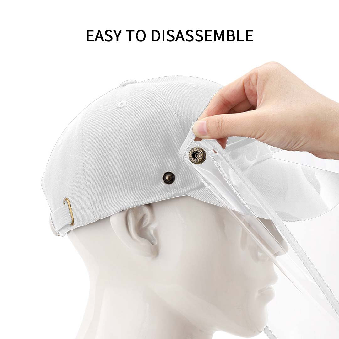 Outdoor Protection Hat Anti-Fog Pollution Dust Protective Cap Full Face HD Shield Cover Adult White LUZ-HatAdultWHTX1