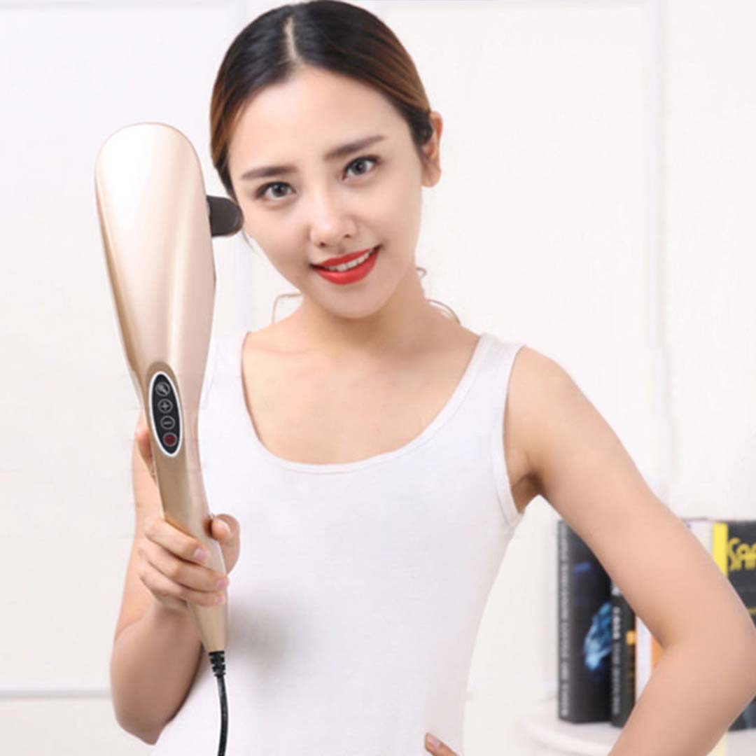 SOGA 2X 6 Heads Portable Handheld Massager Soothing Stimulate Blood Flow Shoulder Gold LUZ-Massager837AGoldX2