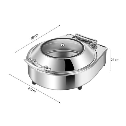 SOGA 2X Stainless Steel Round Chafing Dish Tray Buffet Cater Food Warmer Chafer with Top Lid LUZ-ChafingDish2105X2