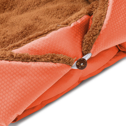SOGA Orange Dual-purpose Cushion Nest Cat Dog Bed Warm Plush Kennel Mat Pet Home Travel Essentials LUZ-CarPetBag02
