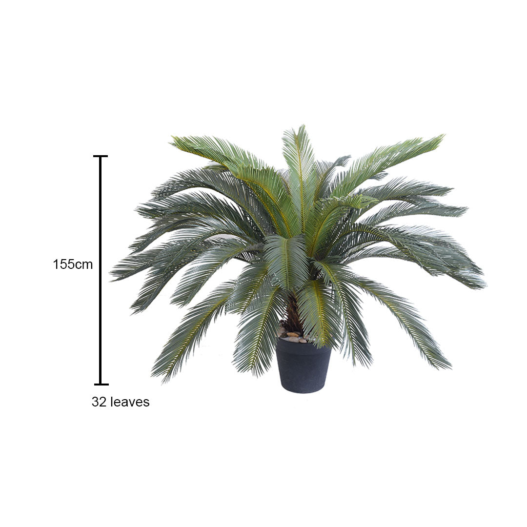 SOGA 2X 155cm Artificial Indoor Cycas Revoluta Cycad Sago Palm Fake Decoration Tree Pot Plant LUZ-APlantFH107130AX2