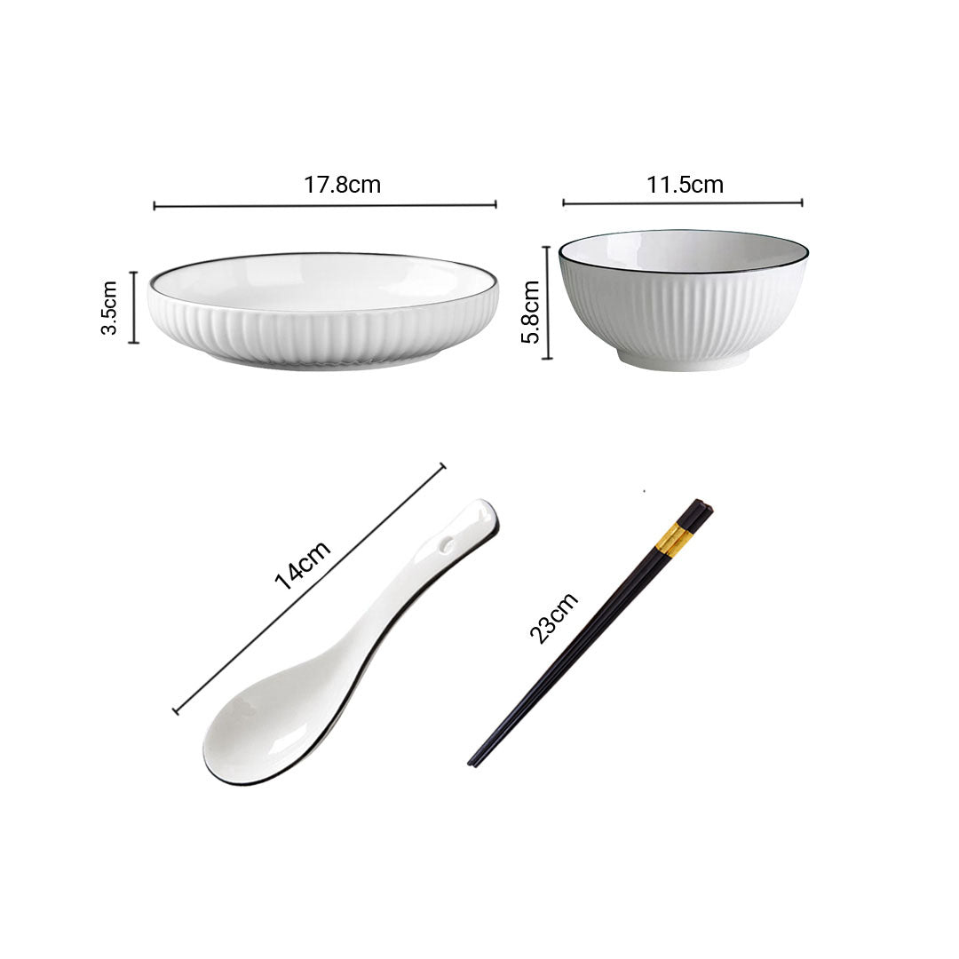 SOGA White Japanese Style Ceramic Dinnerware Crockery Soup Bowl Plate Server Kitchen Home Decor Set of 8 LUZ-BowlG004