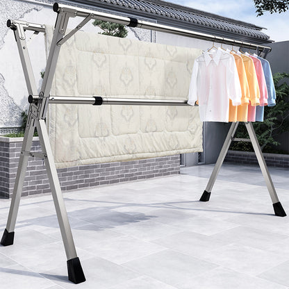 SOGA 2X  2m Portable Standing Clothes Drying Rack Foldable Space-Saving Laundry Holder Indoor Outdoor LUZ-BSXG2509X2