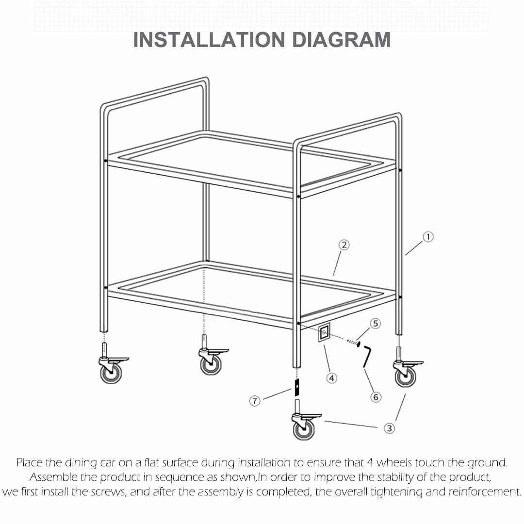 SOGA 2 Tier 75x40x83cm Stainless Steel Kitchen Trolley Bowl Collect Service Food Cart Small LUZ-FoodCart1203