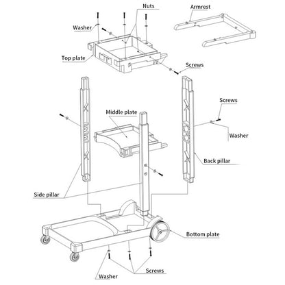 SOGA 2X 3 Tier Multifunction Janitor Cleaning Waste Cart Trolley and Waterproof Bag LUZ-FoodCart033GWGrayX2