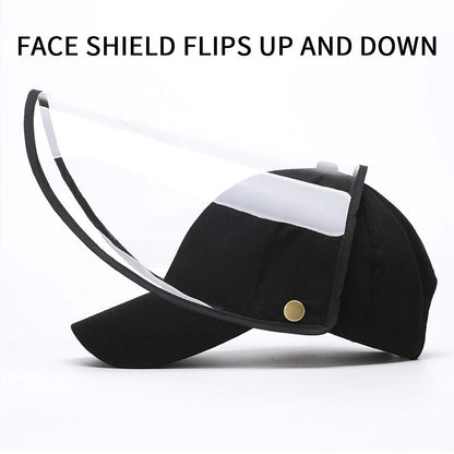 Outdoor Protection Hat Anti-Fog Pollution Dust Protective Cap Full Face HD Shield Cover Adult Black LUZ-HatAdultBLKX1