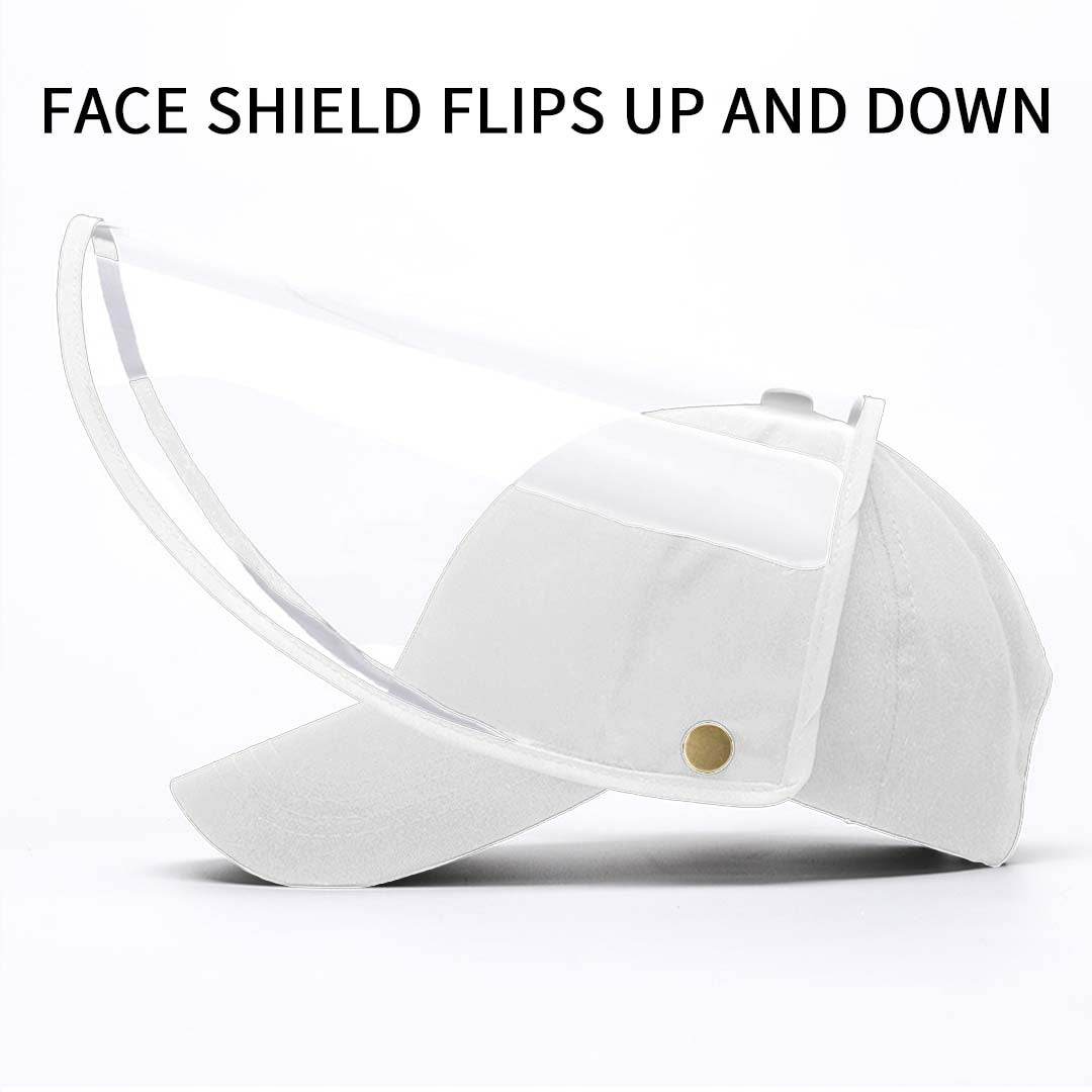 Outdoor Protection Hat Anti-Fog Pollution Dust Protective Cap Full Face HD Shield Cover Adult White LUZ-HatAdultWHTX1