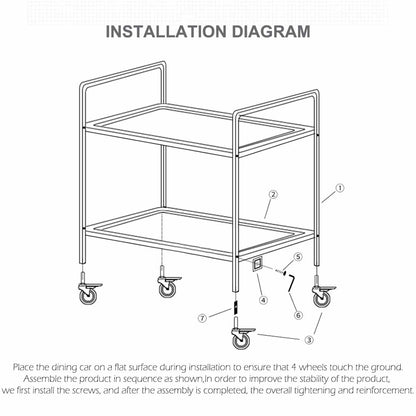 SOGA 2 Tier 95x50x95cm Stainless Steel Kitchen Dining Food Cart Trolley Utility Large LUZ-FoodCart1004