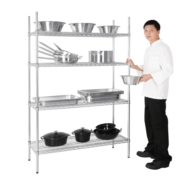 Vogue 4 Tier Wire Shelving Kit 1220x460mm PAS-L928