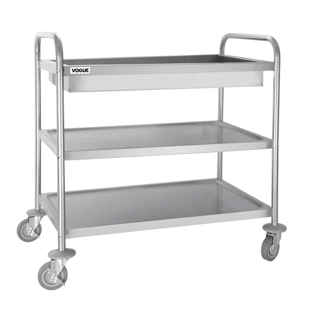 Vogue Stainless Steel 3 Tier Deep Tray Clearing Trolley PAS-CC365