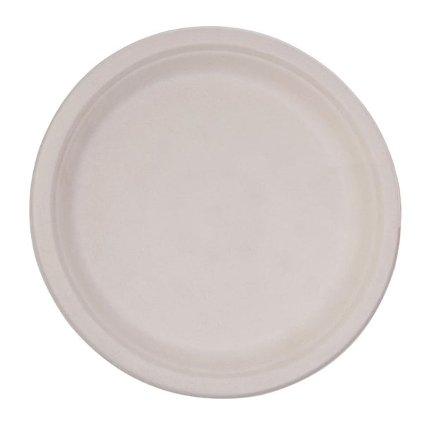 Fiesta Compostable Bagasse Round Plates Natural Colour 181mm (Pack of 50) PAS-FC546