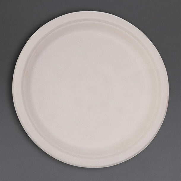 Fiesta Compostable Bagasse Round Plates Natural Colour 181mm (Pack of 50) PAS-FC546