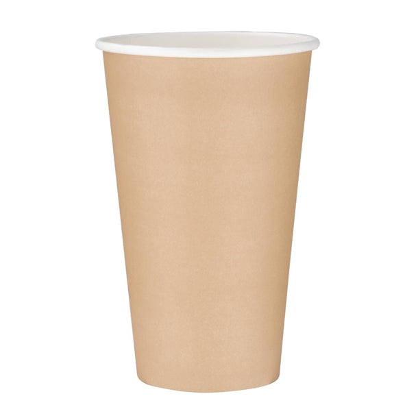 Fiesta Recyclable Takeaway Coffee Cups Single Wall Brown 450ml (Pack of 1000) PAS-GF034