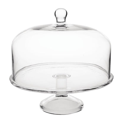 Olympia Glass Cake Stand Dome 285mm PAS-CS014