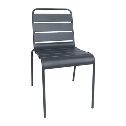 Bolero Slatted Steel Side Chairs Grey (Pack of 4) PAS-CS727