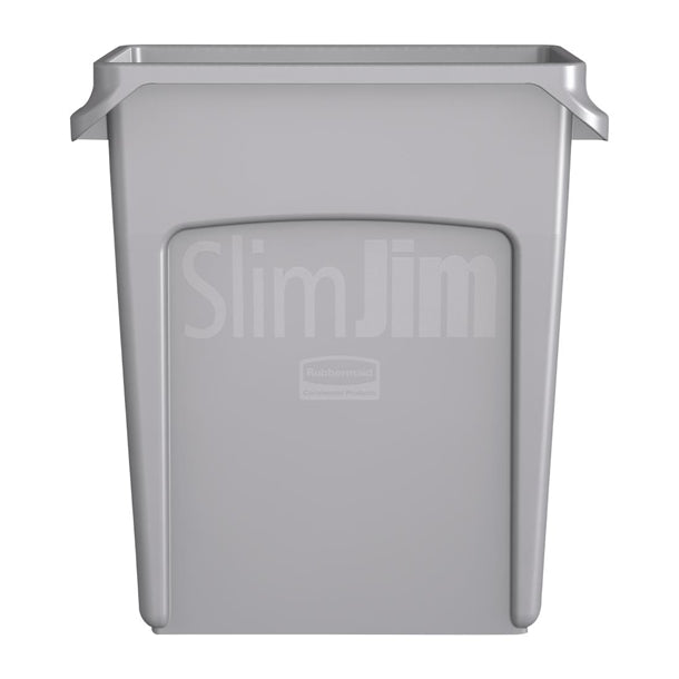 Rubbermaid Slim Jim Container with Venting Channels Grey 60Ltr PAS-F603