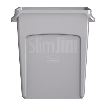 Rubbermaid Slim Jim Container with Venting Channels Grey 60Ltr PAS-F603