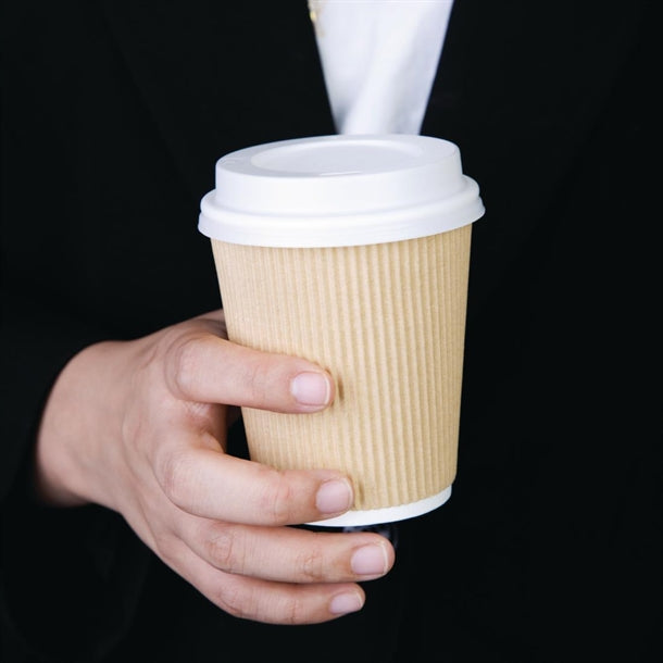 Lids for 245ml Fiesta Recyclable Takeaway Coffee Cups (Pack of 1000) PAS-CE256