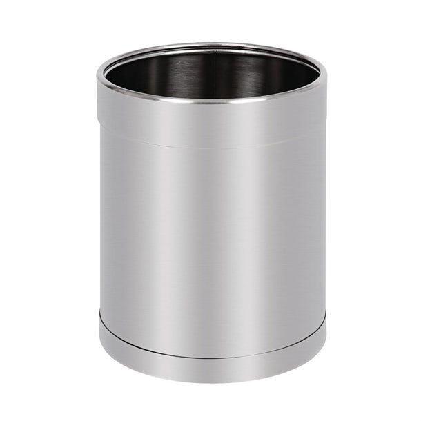 Bolero Stainless Steel Waste Paper Bin 10.2Ltr PAS-CF130