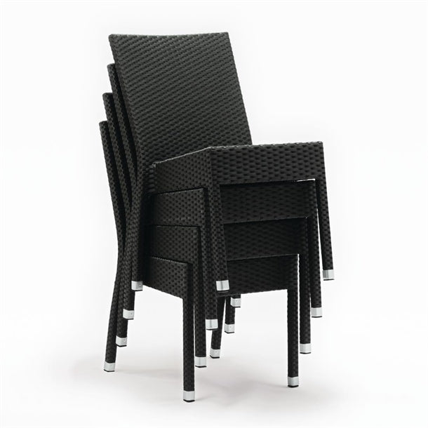 Bolero Wicker Side Chairs Charcoal (Pack of 4) PAS-CF159