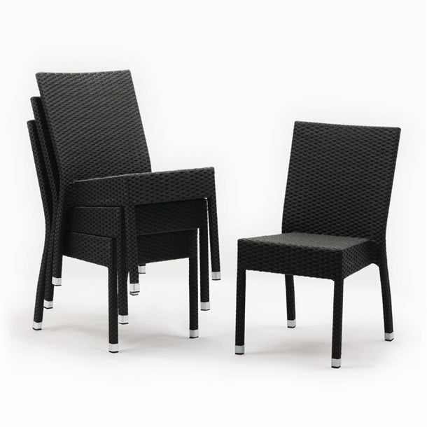 Bolero Wicker Side Chairs Charcoal (Pack of 4) PAS-CF159