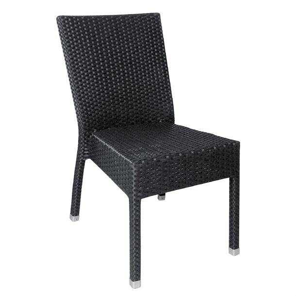 Bolero Wicker Side Chairs Charcoal (Pack of 4) PAS-CF159