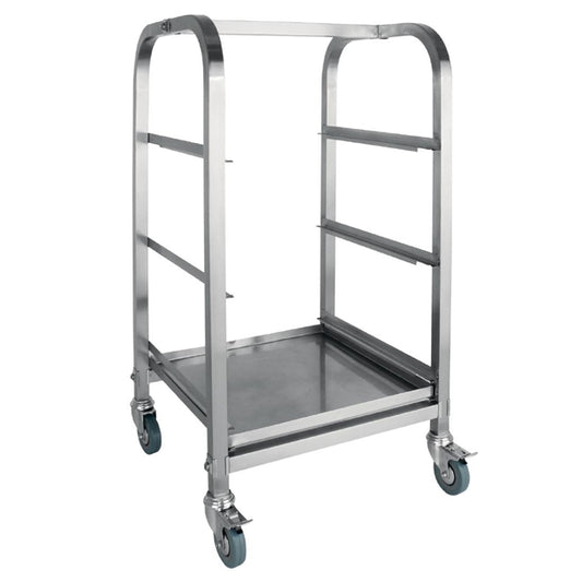 Vogue 3 Tier Glass Racking Trolley for 425mm Baskets PAS-CL269