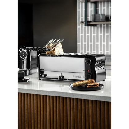 Rowlett Esprit 6 Slot Toaster Jet Black with Elements & Sandwich Cage PAS-CH187-A