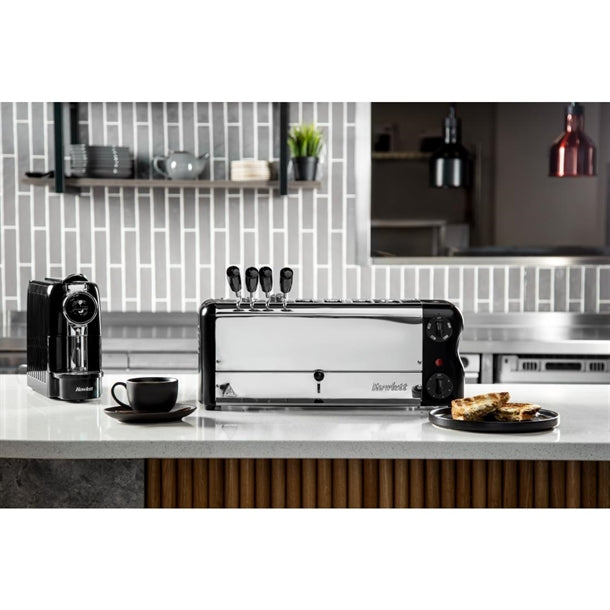 Rowlett Esprit 6 Slot Toaster Jet Black with Elements & Sandwich Cage PAS-CH187-A