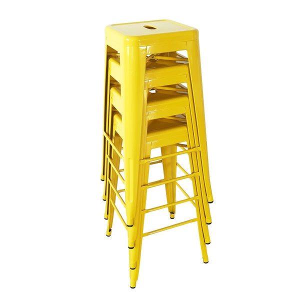 Bolero Bistro Yellow Steel High Stool (Pack of 4) PAS-CH999