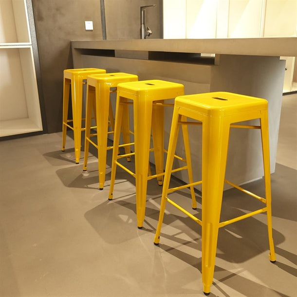 Bolero Bistro Yellow Steel High Stool (Pack of 4) PAS-CH999