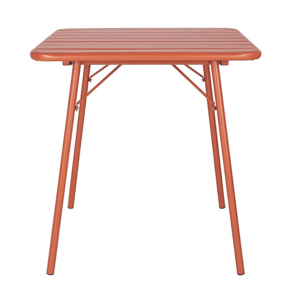 Bolero Terracotta Square Slatted Steel Table - 700mm PAS-CK064