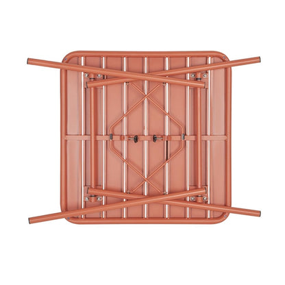 Bolero Terracotta Square Slatted Steel Table - 700mm PAS-CK064